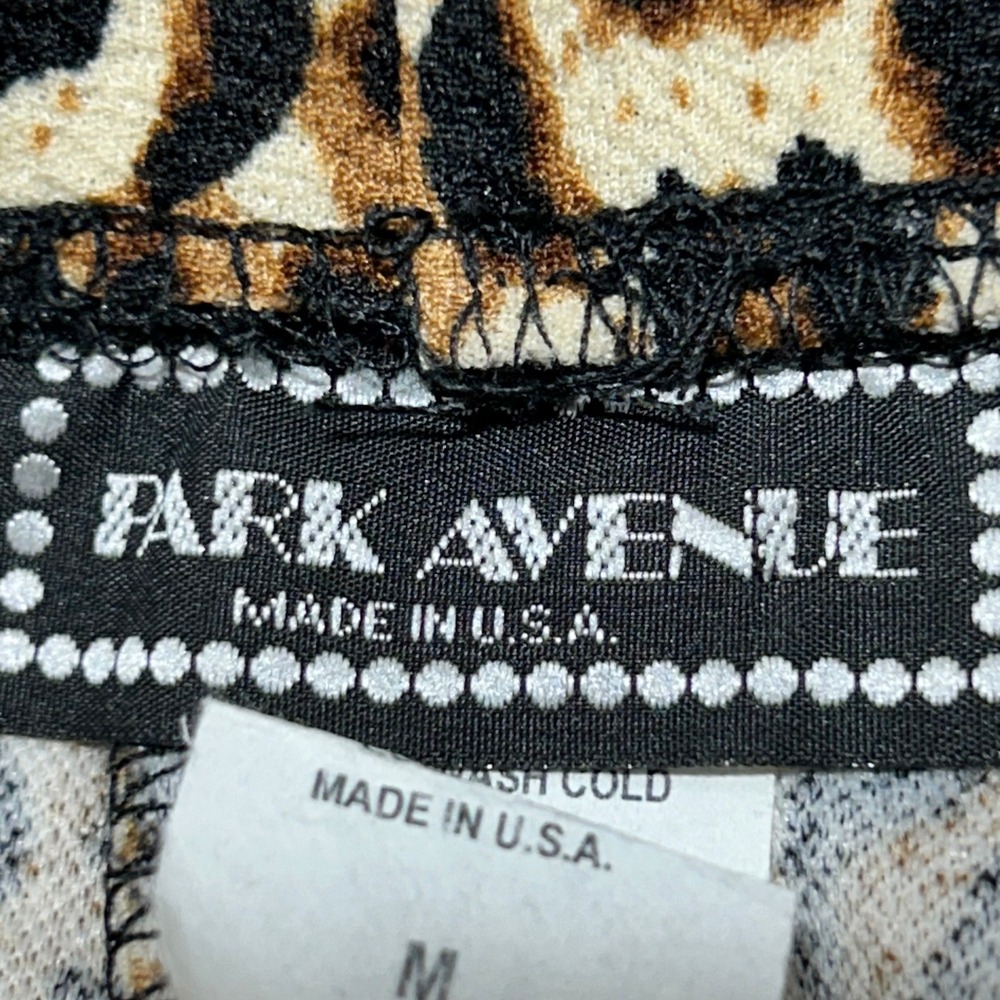 Park Avenue Leopard Print Flare Leggings Ruffle Bell Bottom Pants Women's M - Picture 8 of 9